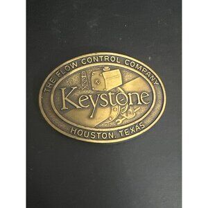 Vintage Keystone Brass Belt Buckle Oval Design